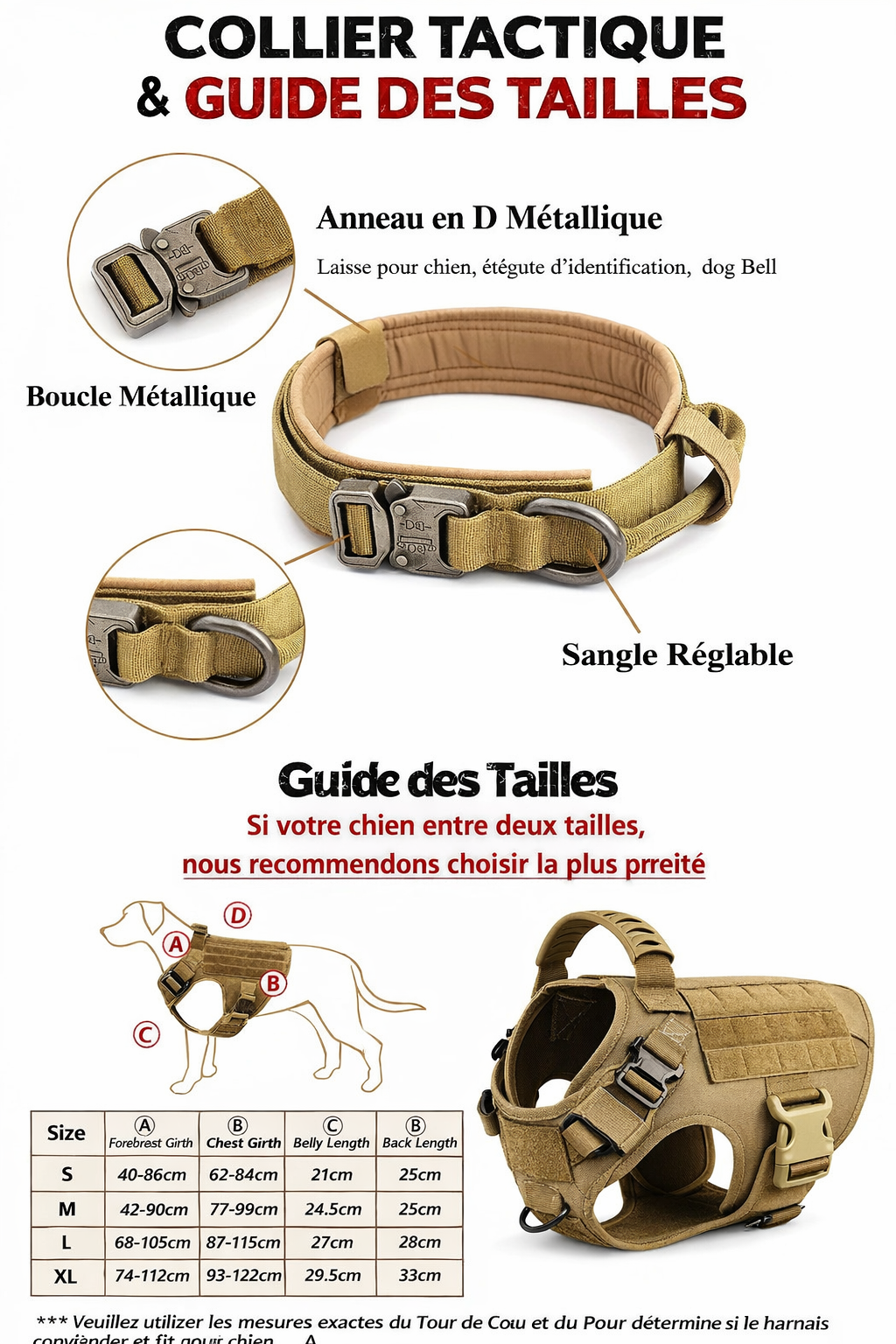 Harnais Tactique Premium pour Chien – Ultra Résistant & Ajustable